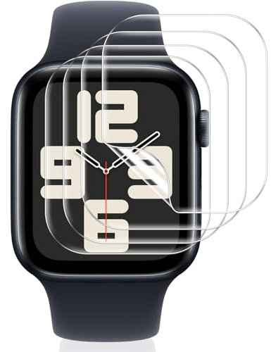 Vauki 4 Pezzi Pellicola Protettiva Compatibile con Apple Watch SE (2022/2020)/Series 6 5 4 40 mm, Morbido Trasparente HD TPU Proteggi Schermo Ultra Sottile Senza Bolle, Anti-Scratch, Touch Sensibile