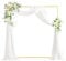 PlusFive Square Balloon Arch Stand, 6.6x6.6 FT Gold Wedding Arch, Garden Arbor Garden Arches Metal Arch Backdrop Stand for Ceremony Party Birthday Bridal Baby Shower Anniversary Background Decoration