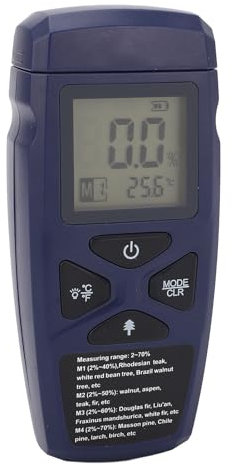Misuratore di umidità del Legno, Igrometro Digitale per Tester di umidità del Legno con Funzione di Attesa, Design Ergonomico per Lavorazione del Legno, Edilizia, Rilevatore di