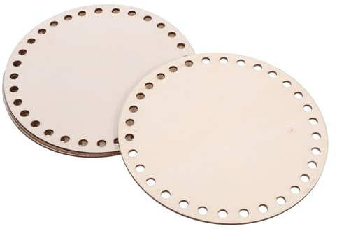 HEALSOPTHY 4stücke Holzboden Für Häkelkorb DIY Taschensockel Aus Holz Korbwebsockel Handtaschenformer Passend Für Dickes Garn Und Webseil Natürliche Oberfläche Für Individuelle Veredelung
