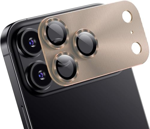 Leedia 2 Stück Kameraschutz Kompatibel mit iPhone 17 Pro 6,3 Zoll Klar Kamera Gehärtetes Glas mit Metall Ring Entworfen für MagSafe Schnapp-Adapter für Magnetische Befestigung Gold