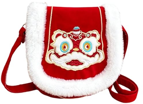 GTFYUDGH Bestickte Handtasche - Rote Traditionelle Damenhandtasche | Ästhetische Süße Schultertasche | für Damen Mädchen Pendeln Shopping Meer Outdoor Nacht Hochzeit Party Urlaub Reisen