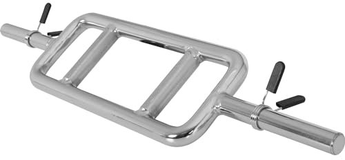 GORILLA SPORTS® Trizepstrainer - Ø 30mm, Rahmenhantel mit 2 Sternverschlüsse / 2 Federverschlüsse, bis 200 kg, Verchromt, Gerändelt - Trizeps Hantelstange, Trizepsstange, Trizeps Bizeps Stange