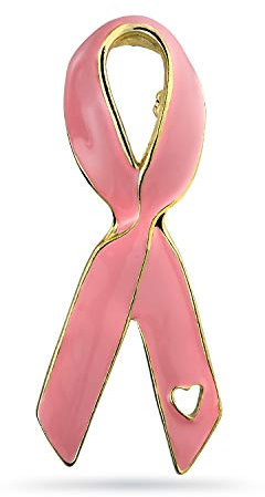 Epingle À Broche De Prévention Et De Sensibilisation Au Cancer Du Sein - Ruban Rose - Cœur Ouvert En Émail - Plaqué Or - Accessoire D'Inspiration Pour Les Femmes