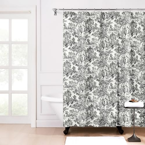 Ellis Curtain Victoria Park Toile Badezimmer-Duschvorhang, Schwarz