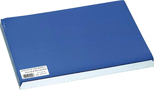 Disposable placemat in embossed and satin paper - Size 30X40 cm - Made in France - In tray of 500 sets. - maritime blue (bright)