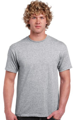 Gildan Men's Adult Ultra Cotton Crew Neck 2000 Regular Fit Short Sleeve T-Shirt, Grey - Grau (Sport Grey), Large