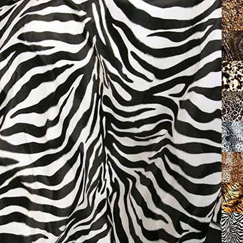 TOLKO 50cm Kunstfell Meterware | robustes Fellimitat für Kunstfelldecke Stuhlauflage Bezug Polsterstoff Kostüm Jacke Rock Fellstoff Kunstpelz Stoff zum Nähen Polstern Beziehen (Zebra)