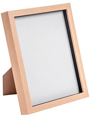 Nicola Spring 3D Shadow Box Photo Frame - 8x10 (20x25cm) - Pack of 1 - Light Wood 3D Photo Frame Box Picture Portrait Display Case for Crafts, Keepsakes, Wedding, Graduation