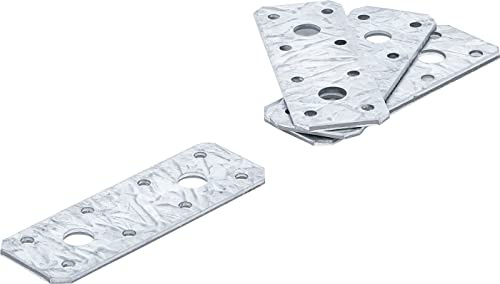 BGS Diy 80784 | Flachverbinder | 100 x 35 x 2 mm | 4-tlg. | Oberfläche verzinkt | Lochdurchmesser 4,5 mm und 10 mm