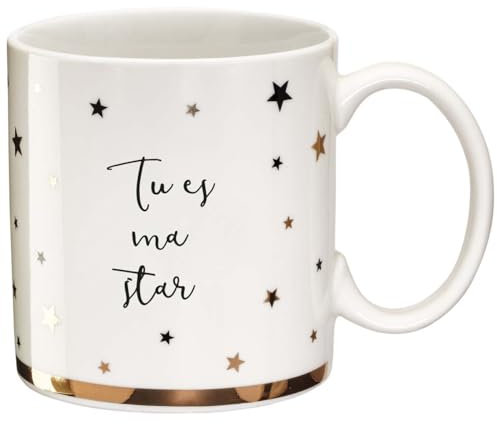 Draeger - Tazza Originale - Tazza da tè da offrire in Regalo ai propri Cari - Tazza da caffè in fine Porcellana - 350 ml 8 cm di Diametro x 8,5 cm di Altezza Sei la mia Stella