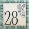 GUIZZO Creart - Numero Civico Esterno Personalizzato in Ceramica, Targhetta Personalizzata Via/Nomi con Cornice Mosaico, Targhetta Porta Ingresso Personalizzata Made in Italy, 12x12H cm, Verde/Panna