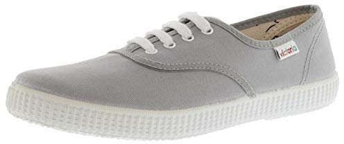 Victoria Tennis Anglaise Unisexe 1915 Toile & Lacets Blancs 106613 pour Adulte Zinc 37