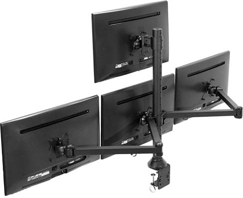 Acciaio vivo Quad LED/LCD monitor Heavy Duty Desk Mount 3 + 1 completamente regolabile supporto | holds Four (4) schermi fino a 81,3 cm (stand-v104 a)