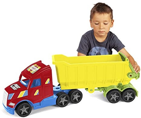 Wader 36300 - Magic Truck Kipper mit Heckklappe, ab 3 Jahren, ca. 79 cm, ideal als Geschenk für kreatives Spielen