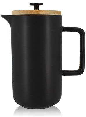OGO LIVING - Cafetière à piston 1,3L - 7912055 - Cafetière en porcelaine noire mat