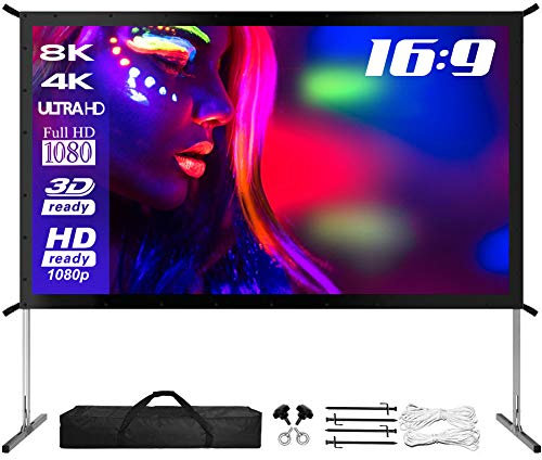 ESMART Professionale MIMOBI Schermo per proiettore a telaio pieghevole 332 x 187 cm (150) 16:9 | Proiettore home cinema schermo di proiezione telaio in alluminio per esterni LCD LED