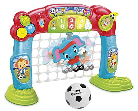 Clementoni 61340 Interaktives Fußballtor für Kleinkinder, ab 18 Monaten, Mehrfarbig, One Size