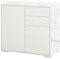 HOMCOM Aparador para Cocina con 2 Puertas 2 Cajones Marco de Blanco Brillante Estante Ajustable Apertura a Presión Armario de Almacenamiento para Dormitorio Salón 79x36x74 cm Blanco