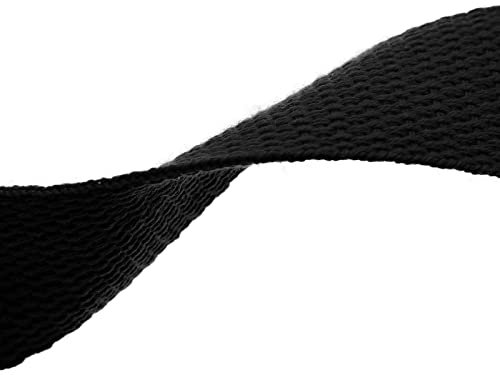 Lovely Tissus Ruban Sangle Coton Polyester 30 mm - Coupe au mètre - Bande Accessoires en Polycoton pour Couture Artisanat Loisirs Créatif (Noir)