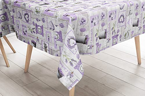 La biancheria per la casa TOVAGLIA LIMA © in TELA CERATA plastificata LAVABILE idrorepellente in PVC LAVANDA made in Italy - Cm. 140x100 x4 persone