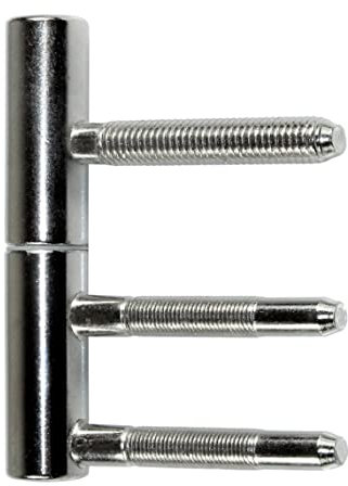 SN-TEC Standard Türband Set 2-teilig für Holztüren mit Holzzargen, Rolle 15mm, Stift 10mm (10 Stück, Siber hell vernickelt)