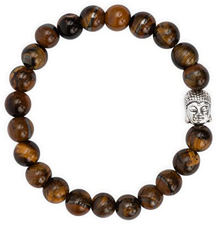 Attraction Zen BUDDHA ARMBAND | ECHTES 8mm NATURSTEIN | KOSTENLOSE EBOOKS DEUTSCH | HANDGEFERTIGT | Schmuck für Damen und Herren | ALLE STEINE IN UNSEREN ARMBÄNDERN SIND NATÜRLICH (TIGEREYE)
