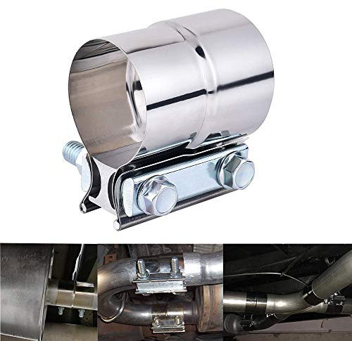 TenkeAuto Lap Joint Exhaust Band Clamp Repair Preformed for 2.75 OD to 2.75 ID Exhaust Pipe Connection 304 Stainless Steel (1pack 2.75'')