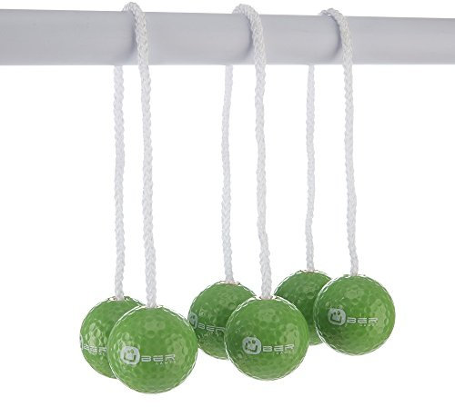 DOCTOR SPORT Leitergolf WurfSpiel Offizielle Echte Golfbälle – 3 Paar à 2 Bälle – Offizielle Länge aus geflochtenem Nylon (30 cm) – Metallclip für perfekten Verschluss – Professionell (Hell Grun)