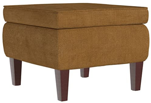 vidaXL Hocker, Sitzhocker Fußhocker mit Holzbeinen, Polsterhocker Fußbank für Wohnzimmer Schlafzimmer Flur, Fußstütze Ottomane, Modern, Braun Samt