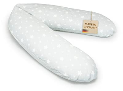 pic Bear Premium Stillkissen - hochwertiges Schwangerschaftskissen - anschmiegsames Lagerungskissen aus Baumwolle - schadstofffreies Seitenschläferkissen - 194 cm Premium - Ice Stars