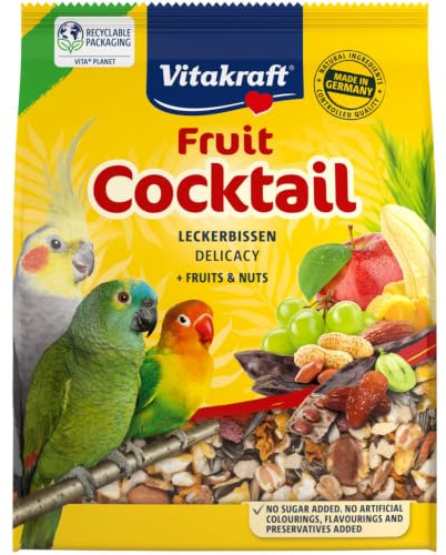 Vitakraft Fruit Cocktail With Fruits & Nuts 250g (Single Packet) - For Parrots and Parakeets