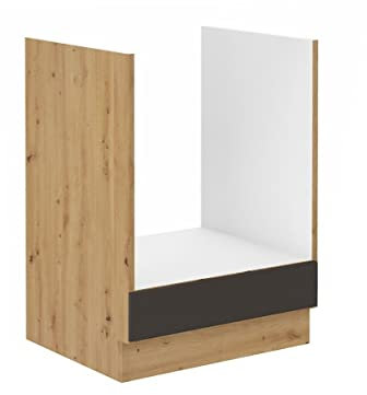 Kuechen-preisbombe Herd Unterschrank 60 cm Stilo Grau Eiche Artisan Küchenzeile Küchenblock Küche