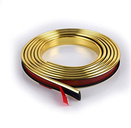 4 m U-Profil-Kantenleiste, PVC-Leiste, Flexible, Selbstklebende U-Leiste, für Schrank, Sperrholz, Tisch, Kantenschutz (Farbe: Gold, Größe: 12 mm)