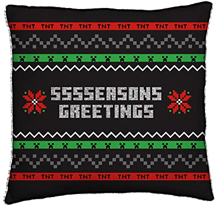Minecraft Quadratisches Kissen, Grüß-Design, offizielles Lizenzprodukt, wendbar, 2-seitiges Design
