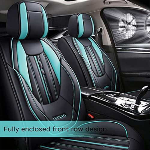 Auto Leder SitzbezüGe Set für Hyundai Kona/Hybrid/Elektro/Kona N SUV 2018-2023, Vier Jahreszeite Universal Set Vorderseite Und RüCkseite SitzbezüGe Auto ZubehöR GemüTlich Innenraum