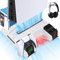 Labtec Vertikaler PS5 Standfuß mit Kühlung Lüfter und Dual Controller Ladestation für PS5 Disc & Digital Edition Konsole,PS5 Ständer mit 11 Spiele Halter, PS5 Zubehör