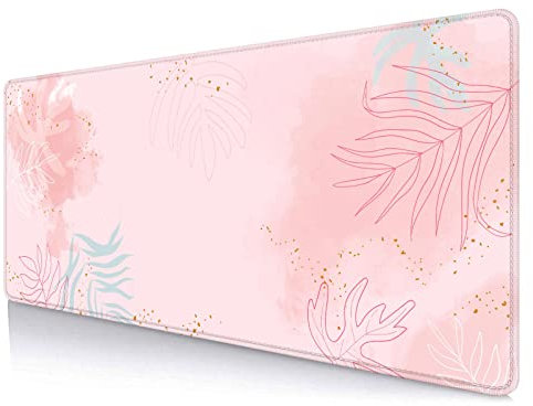 LTHAOGUO Desk Mat XL Gaming Mouse Pad, Abstract Pink Boho Pastel Painting Keyboard Mat Cute Large Mouse Pad, Desk Mat Desktop Laptop Computer Accessories, 31.5X 11.8 in