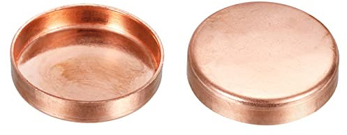 sourcing map Kupfer Endkappe Rohr Schweißanschluss 42mm für Wasserleitung HVAC Pack von 2