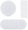 SUPERFINDINGS 8Pcs Wall Hole Cover Sheets with 60PCS Plastic Stickers 152mm Plastic Wall Patches PVC Material Dustproof Cover Plate Flat Round Frosted Blank Plate for Wall Plasterboard Hole Covering