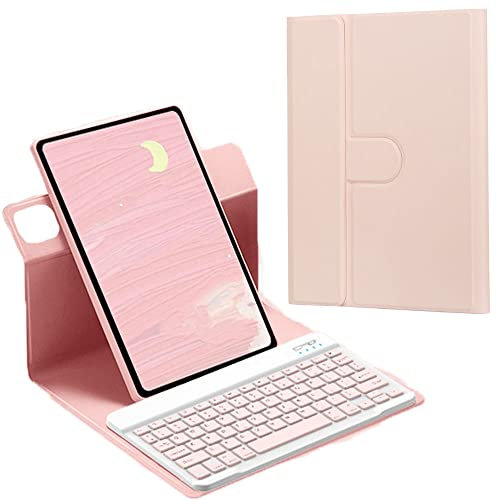 YHFZR Funda Teclado Giratorio para Xiaomi Pad 6/6 Pro, Español Ñ Magnético Desmontable Carcasa Delgada para Xiaomi Pad 6/6 Pro 11 Pulgadas, Rosa