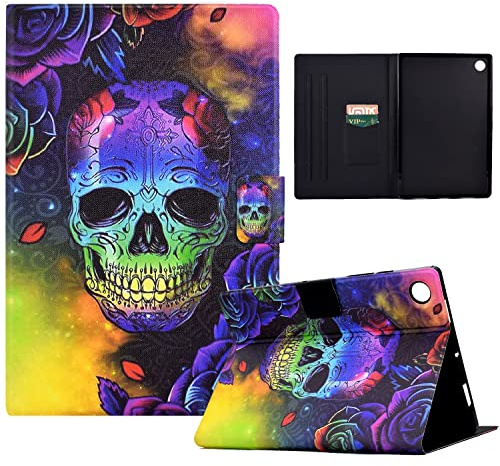 LSPCASA Funda para Samsung Galaxy Tab A9 8.7 Pulgadas SM-X110/X115 Funda Tablet Samsung Tab A9 con Ranuras para Tarjetas Funda Samsung Galaxy Tab A9 Hueso