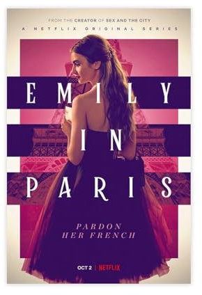 DESHVA Filmposter Emily in Paris – Leinwand-Poster, Wandkunst, Dekor, Bild, Gemälde für Wohnzimmer, Schlafzimmer, Dekoration, ungerahmt, 20 x 30 cm