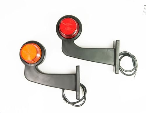 Web Truck 2 x LED Gummi Begrenzungsleuchte Seitenleuchte 12V 24V mit Old School NEON STYLE Positionsleuchte Auto LKW PKW Wohnwagen KFZ Lampe Leuchte Licht Rot Orange
