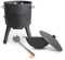 Utschak Feuerofen mit Gusseisen Topf flacher Boden mit Deckel 16 L Ø 44 cm Kazan Schaumlöffel für Plov 48 cm Учаг Uchag казан Kasan Oven (Set 2)