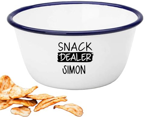 Personalised Engraved Snack Bowl, Enamel, Snack Pot, Cerealsly Love You, Gift For Him Her, Fathers Mothers Day, Daddy, Stocking Filler