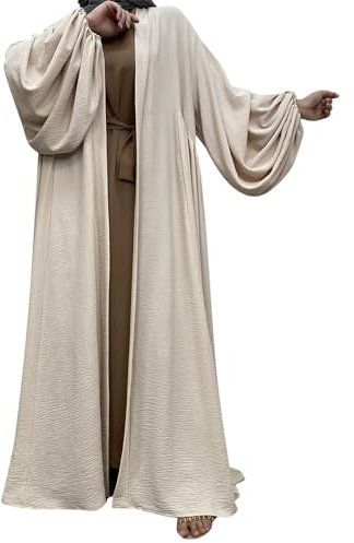 callmo Abaya Muslim Damen Muslimische Kleider Gebetskleidung für Frauen Jilbab Kleid Langarm Maxi Gebetsrobe Einfarbig Lose Vollständige Bedeckung Oberteil mit Rock Outfit für Außenbereich