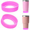 Linkidea Water Bottle Boot Compatible with YETI Rambler Tumbler 20oz/30oz, Travel Mug 20oz/30oz, Straw Cup 26oz, Silicone Bottle Bottom Bumper Protector (Pink / 2 Pack)