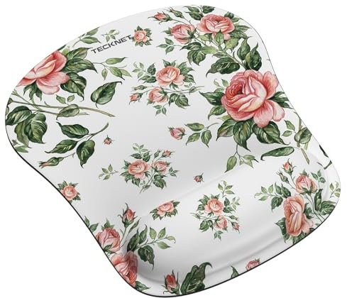 TECKNET Mauspad mit Gelkissen, Memory Foam Mousepad Ergonomisches Wasserdicht Komfort Mausmatte mit Handgelenkpolster Handauflage für Alle Maus Offfice Heim Computer Laptop