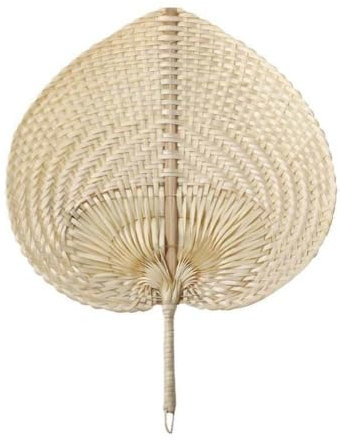 Bamboo Raffia Hand Fan, Natural Rattan Fans Portable Summer Fan Hand Made Fan, Raffia Fan, Fa Hand Hand Heart-Shaped Braided